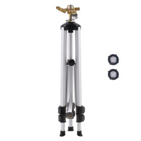 Impact Sprinkler on Tripod Base, Heavy Duty Tripod Sprinklers with Brass Head & 3/4" Connector, 360 Degree Large Area Coverage Irrigation Sprinkl