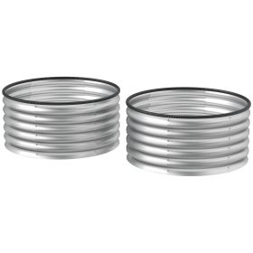 Set of 2 Raised Garden Bed, Metal Planter Box with Safety Edging, Easy-to-assemble Stock Tank 3'x3'x1.4' Silver