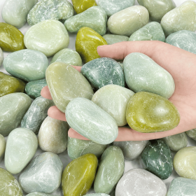 38lbs cyan River Rocks, 2-3 inch Polished Pebbles for Plants, Vase Filler, Aquarium, Landscaping, Indoor/Outdoor Decor