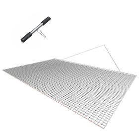 Drag Harrow, 6.6 x 4 ft, High-Efficiency Chain Harrow Rake, ATVs UTVs Tractors Attachments, Durable Galvanized Steel Mesh Drag Mat with Towing Ch