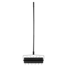 Rolling Lawn Aerator, 21-inch Heavy-Duty Manual Rolling Aerator Lawn with Detachable Handle and 33 Iron Spikes