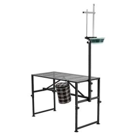 Goat Milking Stand, 600 lbs Heavy Duty Goat Stand with Feed Bin, Adjustable Headpiece & Tool Basket, Stanchion for Grooming & Hoof Trimming