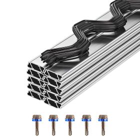 Greenhouse Spring Wire and Lock Channel, 20 Packs 6.56 ft PVC-Coated Wiggle Wire & Aluminum Alloy Channel Bundle Kit with Included Screws