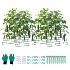Cucumber Trellis 4 Pack, A-Frame Garden Trellises for Raised Bed, Metal Rustproof Coating Plant Support for Vine, Climbing Plants, Peas, Beans
