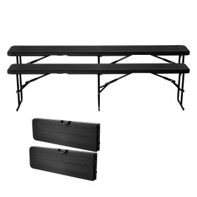 Plastic Folding Bench, 6 ft Portable Bench for Outdoor Picnic Party Camping Dining