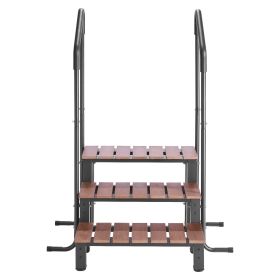 Hot Tub Steps with Handrail, 3-Step Spa Outdoor Stairs, Heavy Duty 25.2 inch Wide Above-Ground/Inflatable Pool Ladder with 550 lbs Weight Capacit