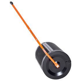 Compost Spreader, 24 in Wide Peat Moss Spreader with T Shaped Handle, 3 Heights Adjustable, Powder-Coated Steel Garden Peat Moss Roller