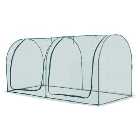 Crop Cage, 8.1 x 3.9 x 3.9 ft Plant Protection Tent with Zippered Door, Wind-Resistant Tall Crop Cage, Easy to Install