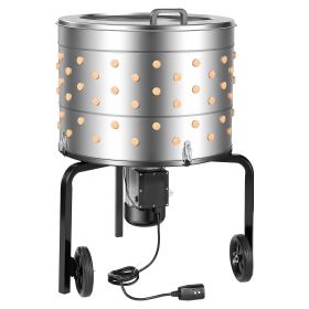 Chicken Plucker Machine, 25.6 in Drum, 1200W & 275RPM Electric Chicken Plucking Machine with 158 Soft Fingers & Transport Wheels