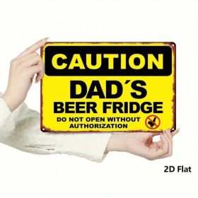 CIFbuy Dad's Beer Fridge Funny Caution Metal Sign Vintage Man Cave Wall Decor Rustproof Waterproof 8x12 Inch Kitchen Bar Room Art TikTok, TikTok, (Option: defaulttitle)
