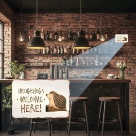 CIFbuy Hedgehog Welcome Sign, Animal Yard Decor, Weather Resistant Distressed Finish, Distressed Finish, Easy Mount Porch G RustiikTok, RustiikTo (Option: defaulttitle)