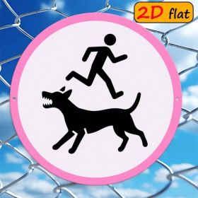 CIFbuy 2D Flat Round Aluminum Sign, "" Round Aluminum Sign, Sign, Snarling Dog & Running Figure Outdoor PlaqueTikTok, Temu Self-pickup Logiaqics (Option: defaulttitle)