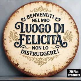 CIFbuy 1pc 8x8in Vintage Round Sign Welcome To, "" Sign Welcome, To My Happy Place Do Not Disturb PlaqueTikTok, Temu Self-pickup Logiaqics (Option: defaulttitle)