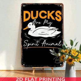 CIFbuy Vintage Ducks Are My Spirit Animal Metal Tin Sign 8x12 Inch Rustic Farmhouse Wall Decor For Kitchen Bathroom Office Durable Home TikTok, T (Option: defaulttitle)