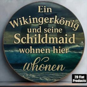 CIFbuy Viking King & Shield Maiden Wall Plaque 8 Inch Round Norse Medieval Aluminum Sign, Vintage Historical Shield Art Decor For Home TikTok, Ti (Option: defaulttitle)