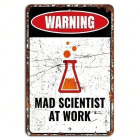 CIFbuy Warning Mad Scientist At Work Rustic Sign Creative Lab Caution Decor (TikTok, Temu Pick-up Service) (Option: defaulttitle)
