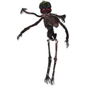 6ft Sound-Activated Halloween Skeleton - Flashing Red Eyes, Spooky Sounds, 4 Poseable Arms + Extra Skull, Hanging Rope (Option: defaulttitle)