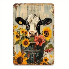 CIFbuy 8x12 Inch ( 20.3x30.5cm ) Vintage Rustic Aluminum Sign Farmhouse Sunflower For Bar (TikTok, Temu Pick-up Service) (Option: defaulttitle)