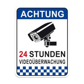 CIFbuy German Video Surveillance Aluminum Sign High Visibility Security Sign For Indoor Outdoor Use (TikTok, Temu Pick-up Service) (Option: defaulttitle)