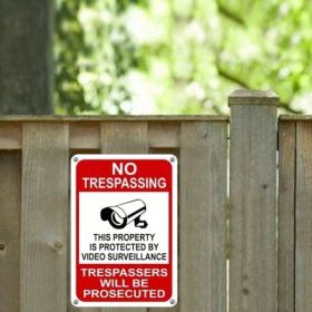 CIFbuy Metal Video Surveillance Warning Sign For Indoor Outdoor Home Office Security (TikTok, Temu Pick-up Service) (Option: defaulttitle)